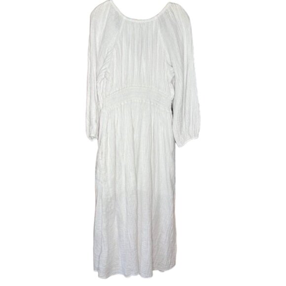 J. Crew V-Neck Midi Dress in Soft Cotton Gauze - White - M - Picture 4 of 9